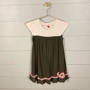 Matilda, Jane serendipity, olive green baby doll style dress girls, size 8